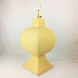 Ceramic lamp, pastel yellow Charolles earthenware 1980
