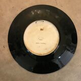 Dish faience de longwy signs l. valenti decor of authentic swans 60s