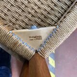 Suite Of 4 Scandinavian Teak And Rope Chairs By Svegards Markaryd