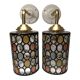 Paire d’appliques murales tulipes vitrail