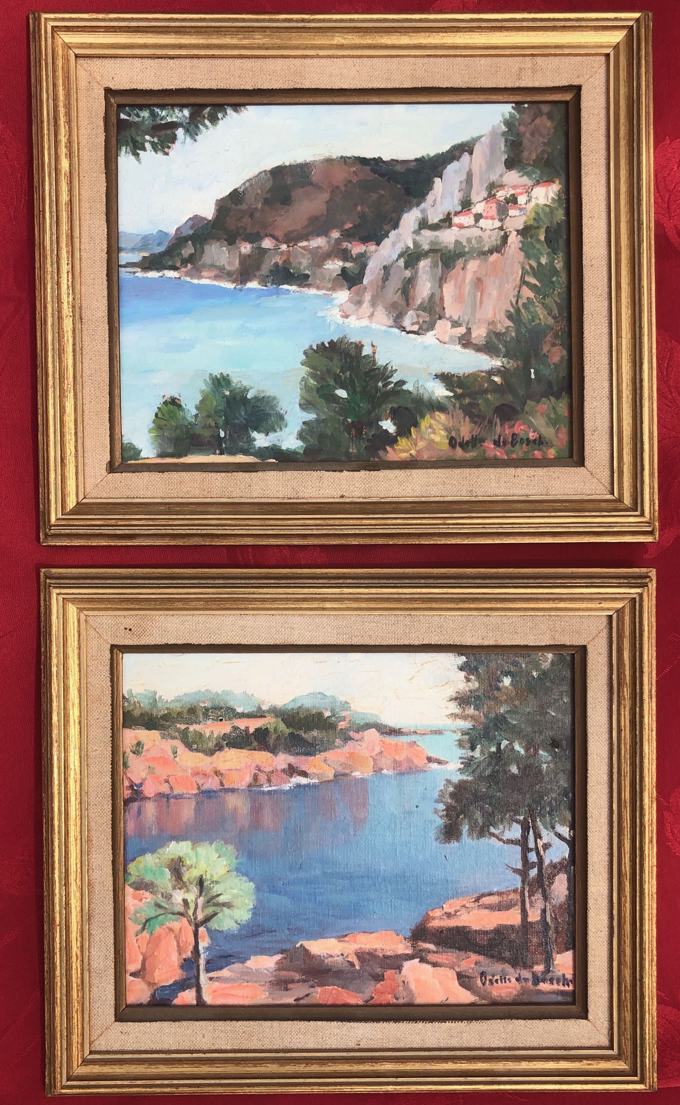 Côte d'Azur by Odette de Bosch , 2 paintings.
