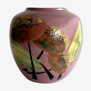 Vase art déco en faïence signé Simone Larrieu