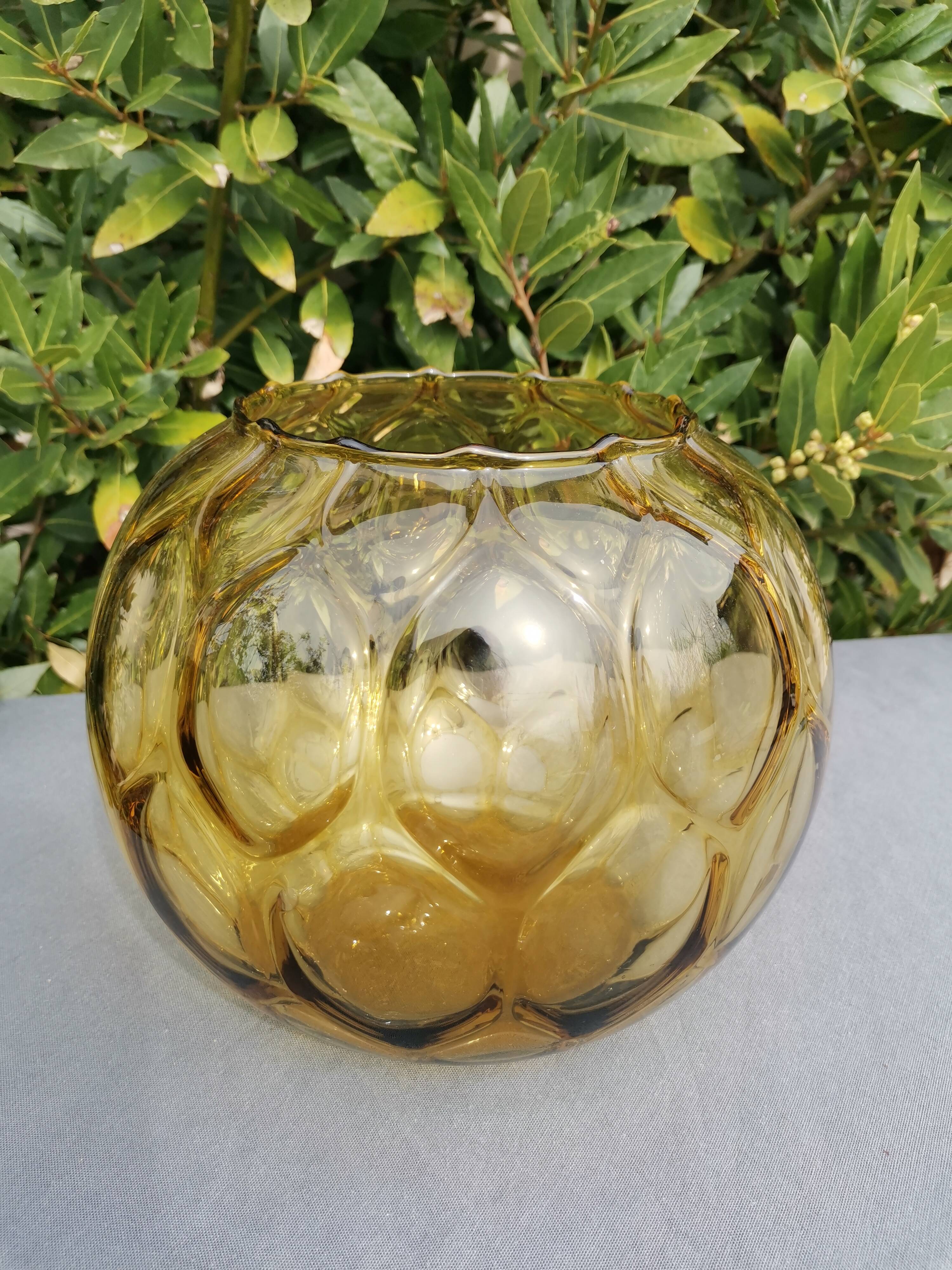 Amber ball vase