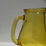 Vintage yellow glass pitcher H20.5