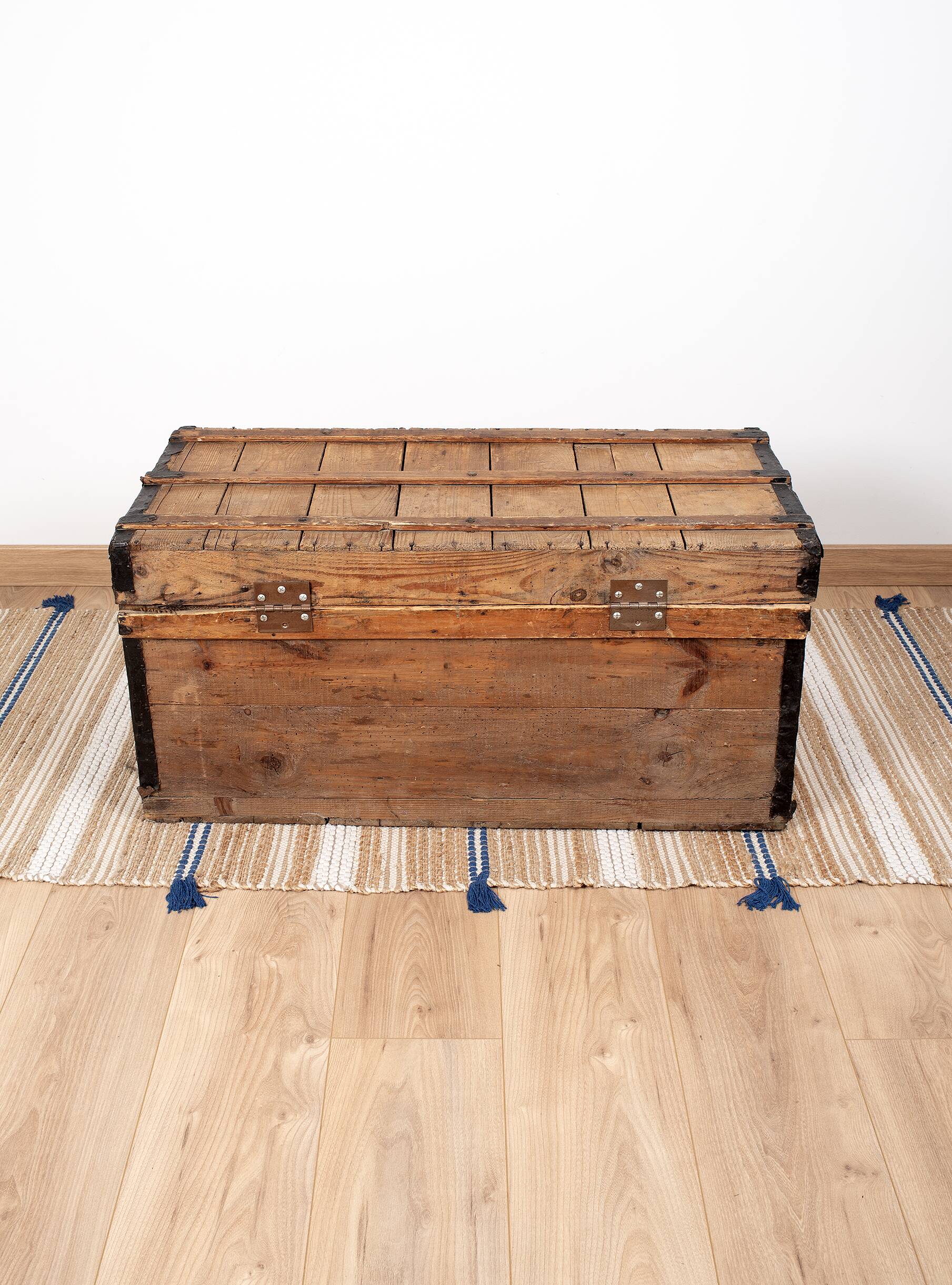Large old trunk, wood and steel