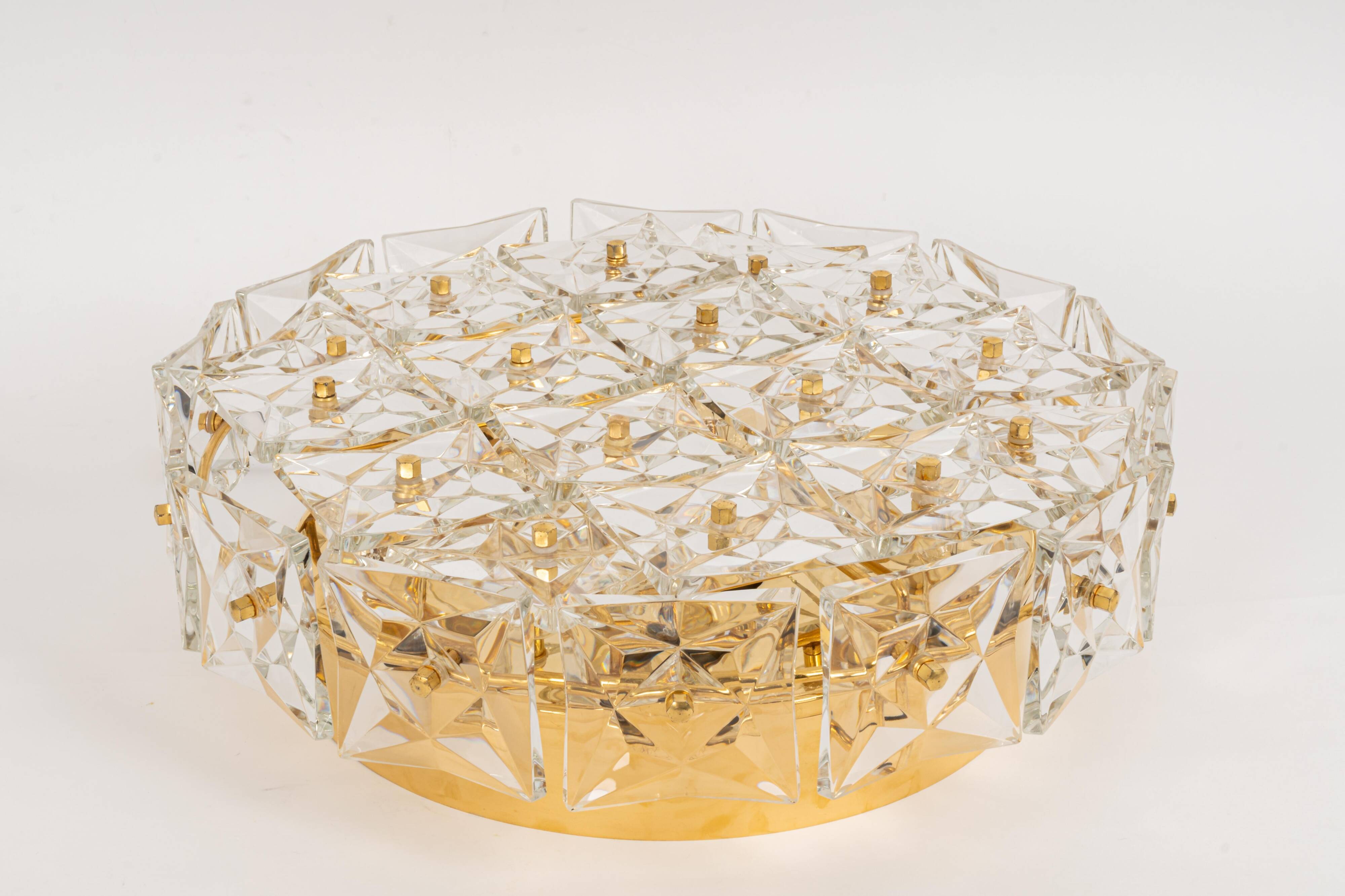 Faceted Crystal Ceiling Light by Kinkeldey, Germany, 1970s