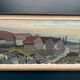 XL Original Swedish Oil on Canvas “Coastal Village” by Bo Sjöberg –Signed