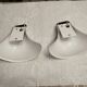 Pair of Italian wall sconces, frosted glass, brass.