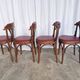 Vintage Bentwood Dining Chairs - Thonet Style - Red Faux Leather - Set of 4