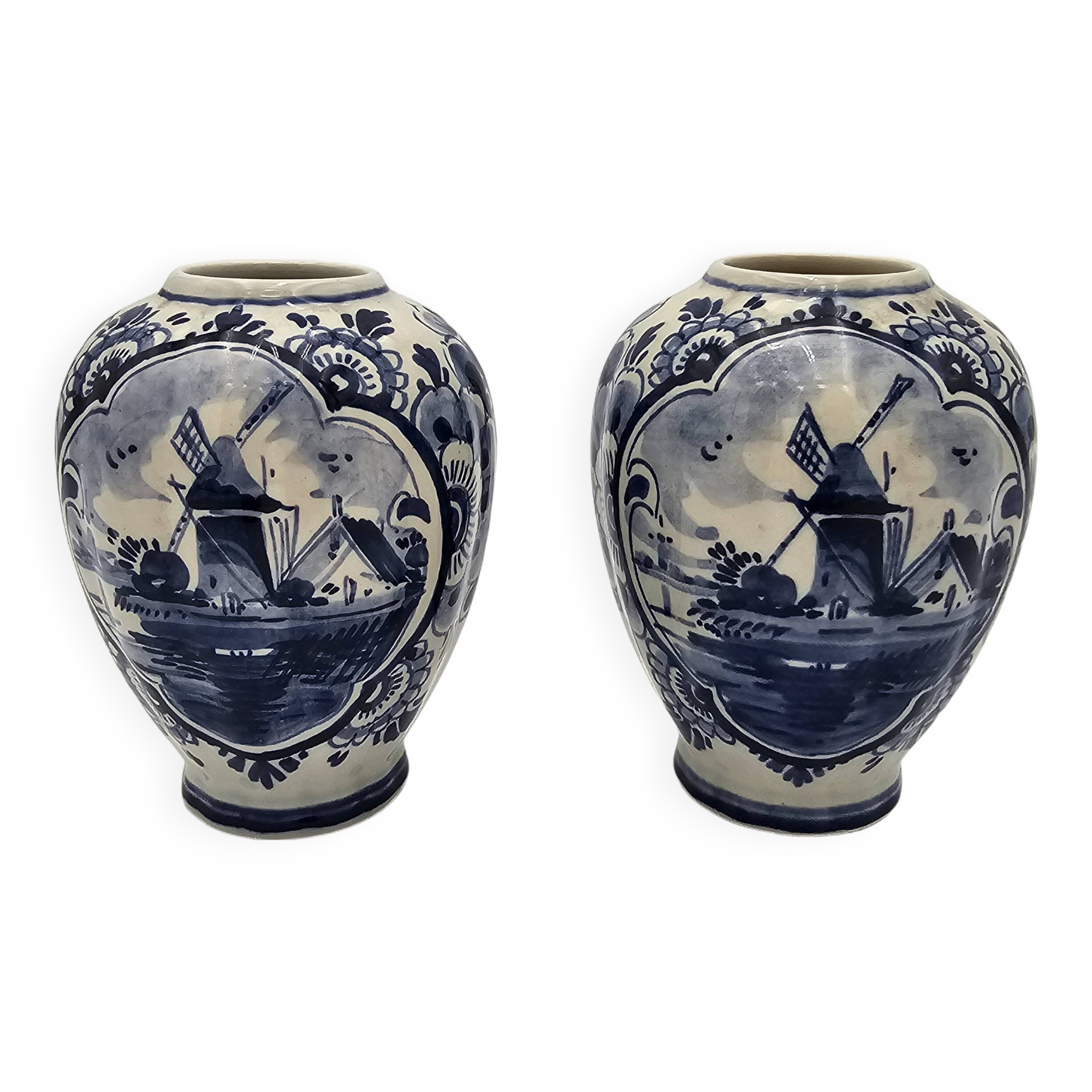 Pair of Delft vases