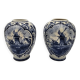 Paire de vases Delft