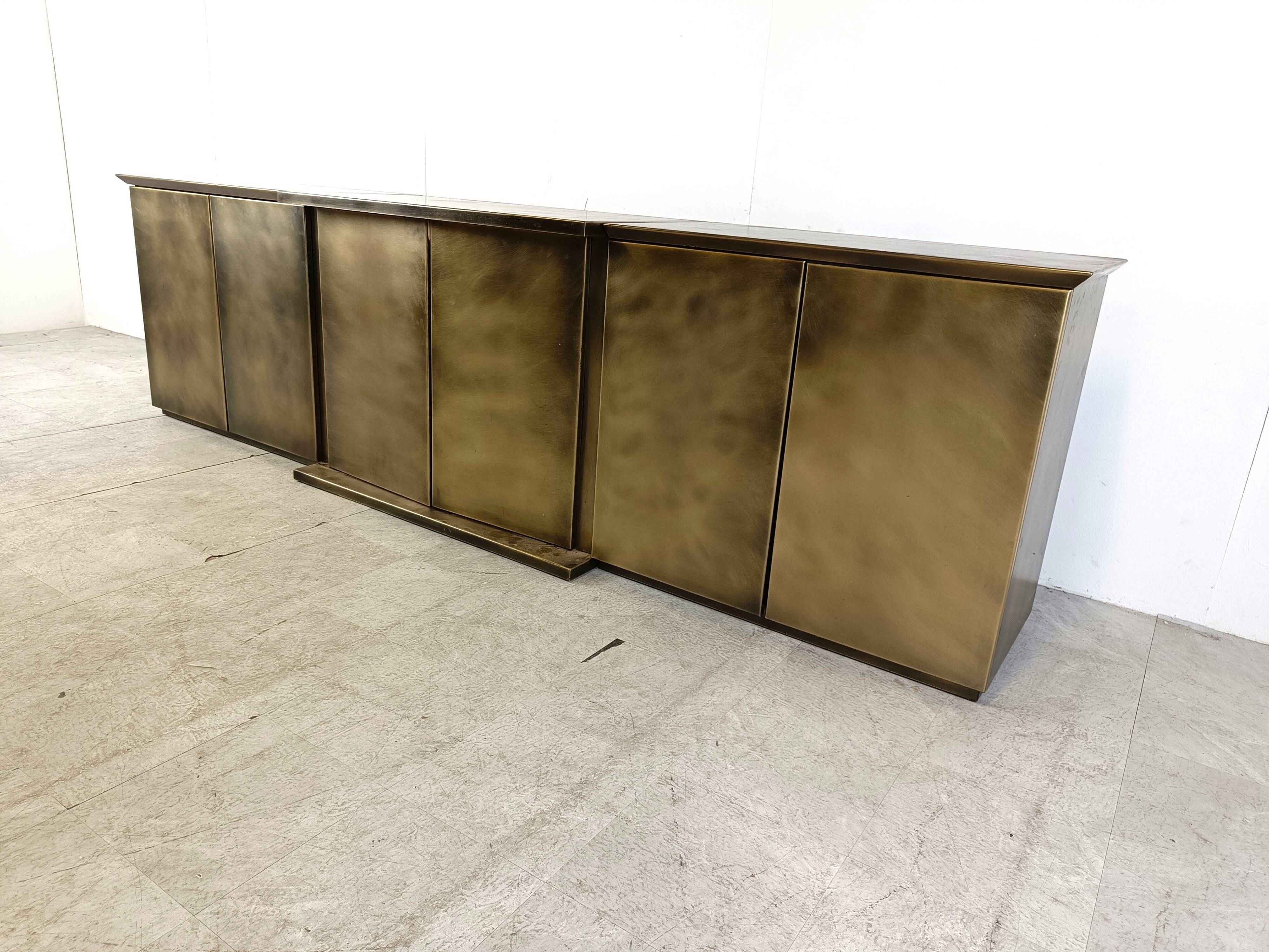 Enfilade XL en laiton par Belgochrom, 1980