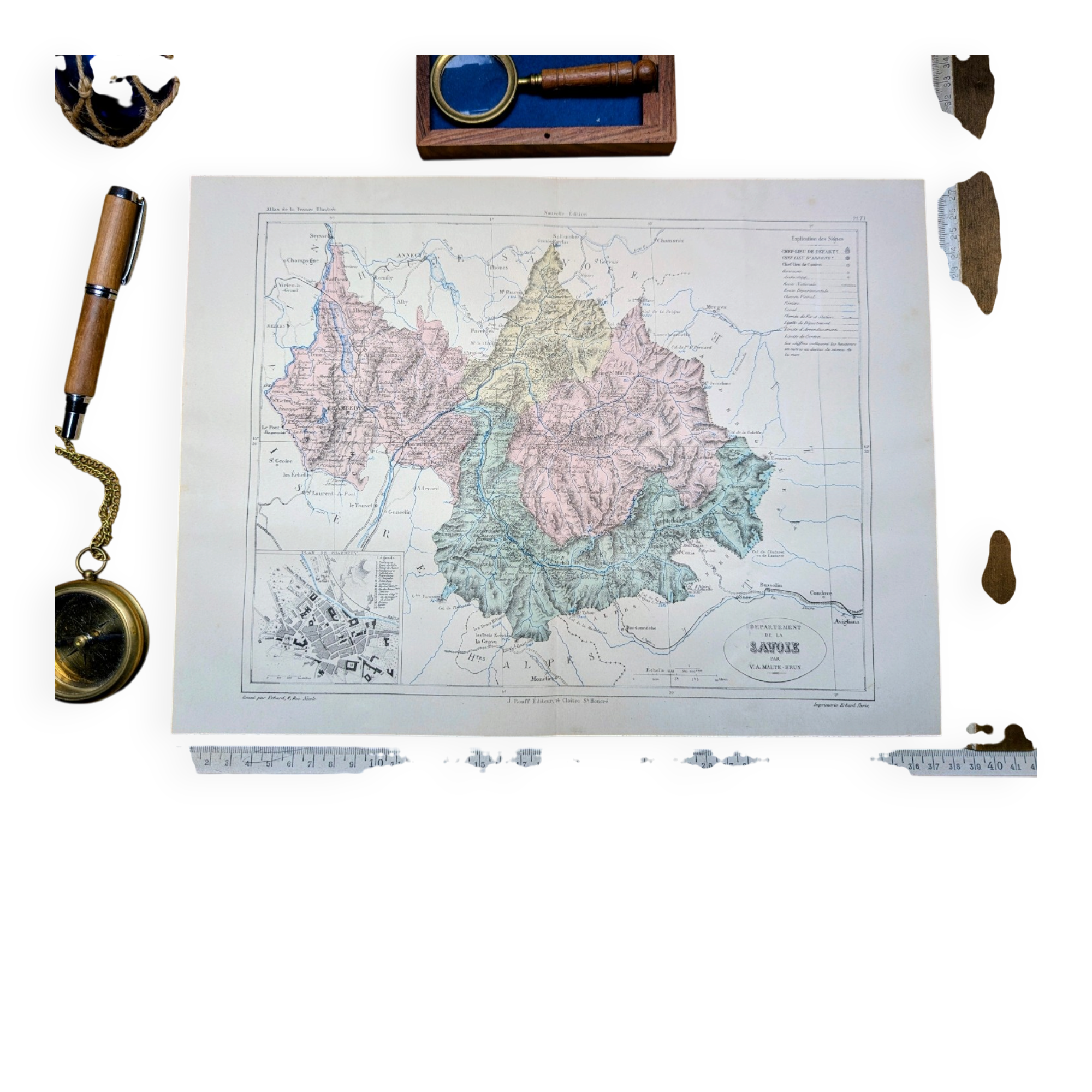 Savoie, map printed in 1883.