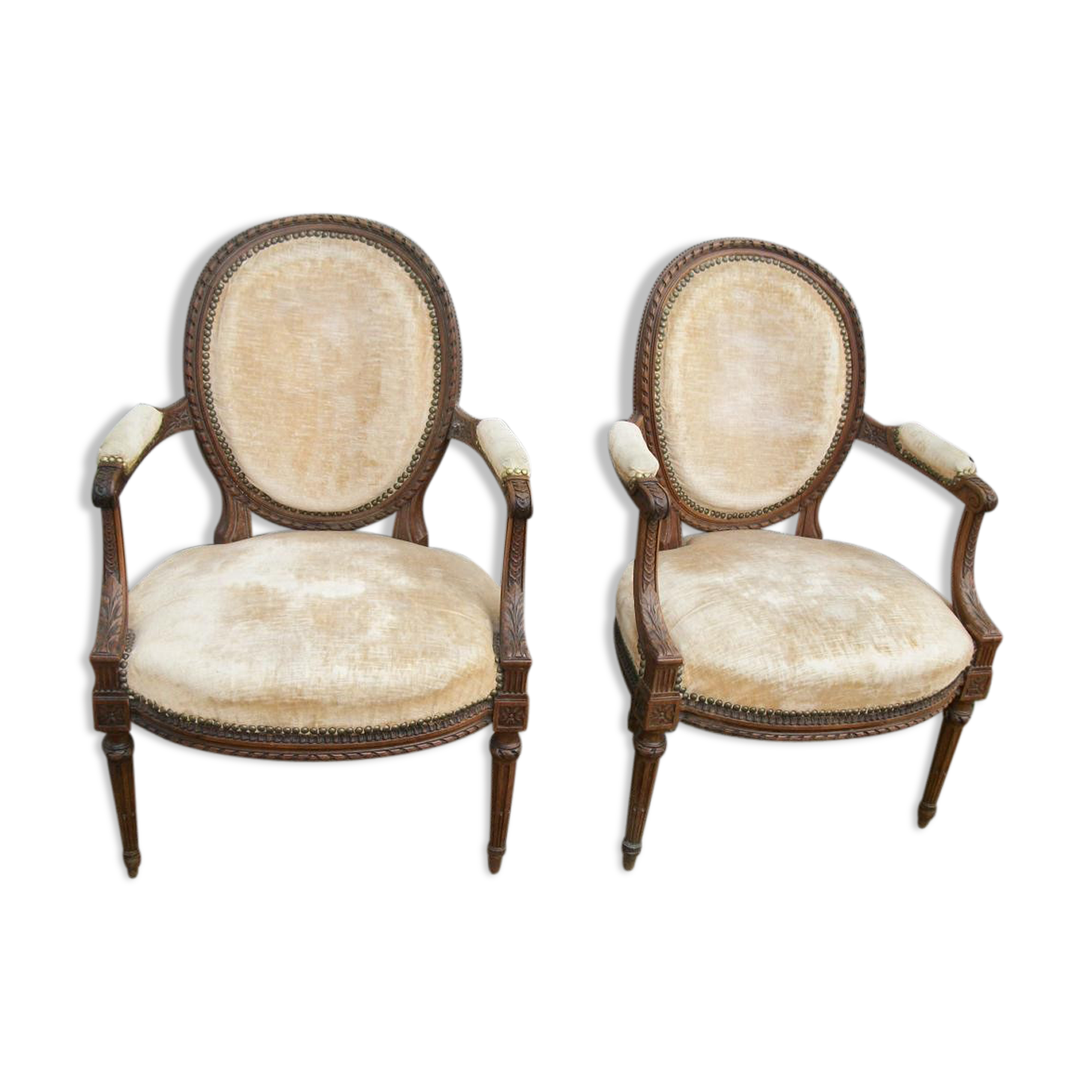 Pair of Louis XVI style armchairs