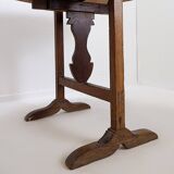 Foldable winemaker's table in solid oak - Ø 90cm