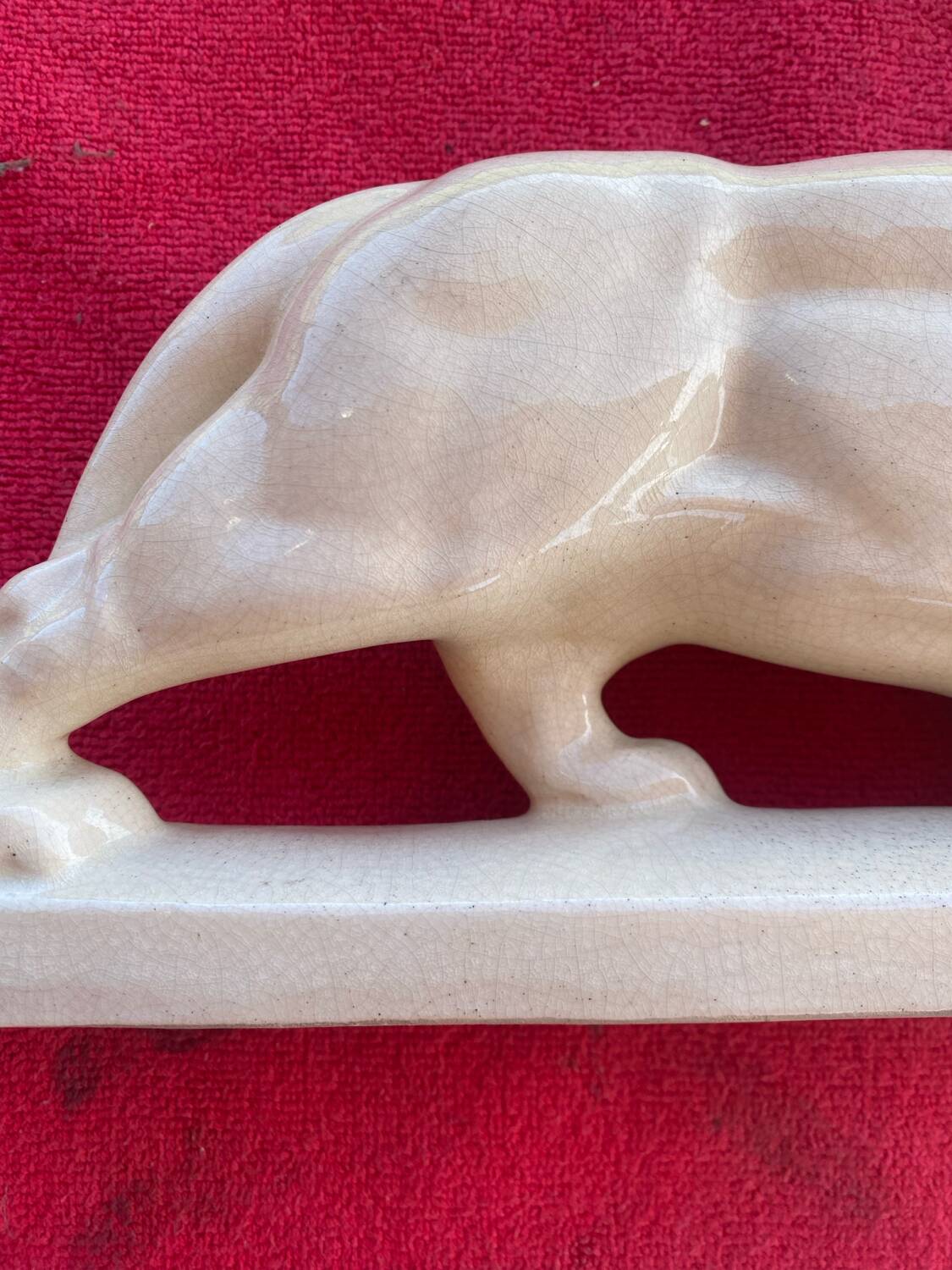 Fontinelle crackled ceramic walking lion