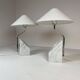 Paire de lampes de table en marbre et acier Bergboms du milieu du siècle, années 1970, Suède