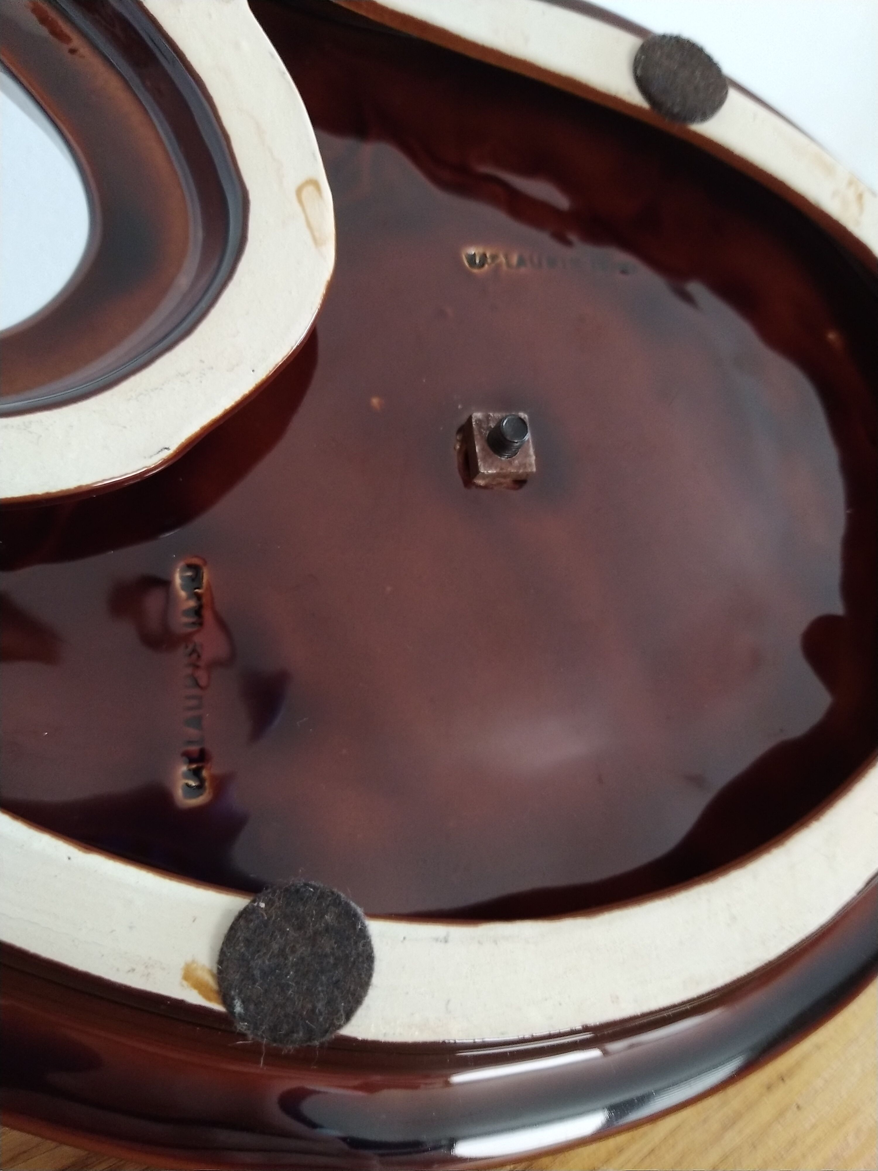 Painted ceramic vintage cheese tray, vallauris painter's palette