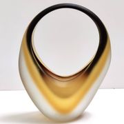 Etched Sommerso Murano Glass Basket or Vase by Archimede Seguso, Italy