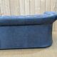 English Chesterfield 3-seater sofa in blue leather from the 1980s