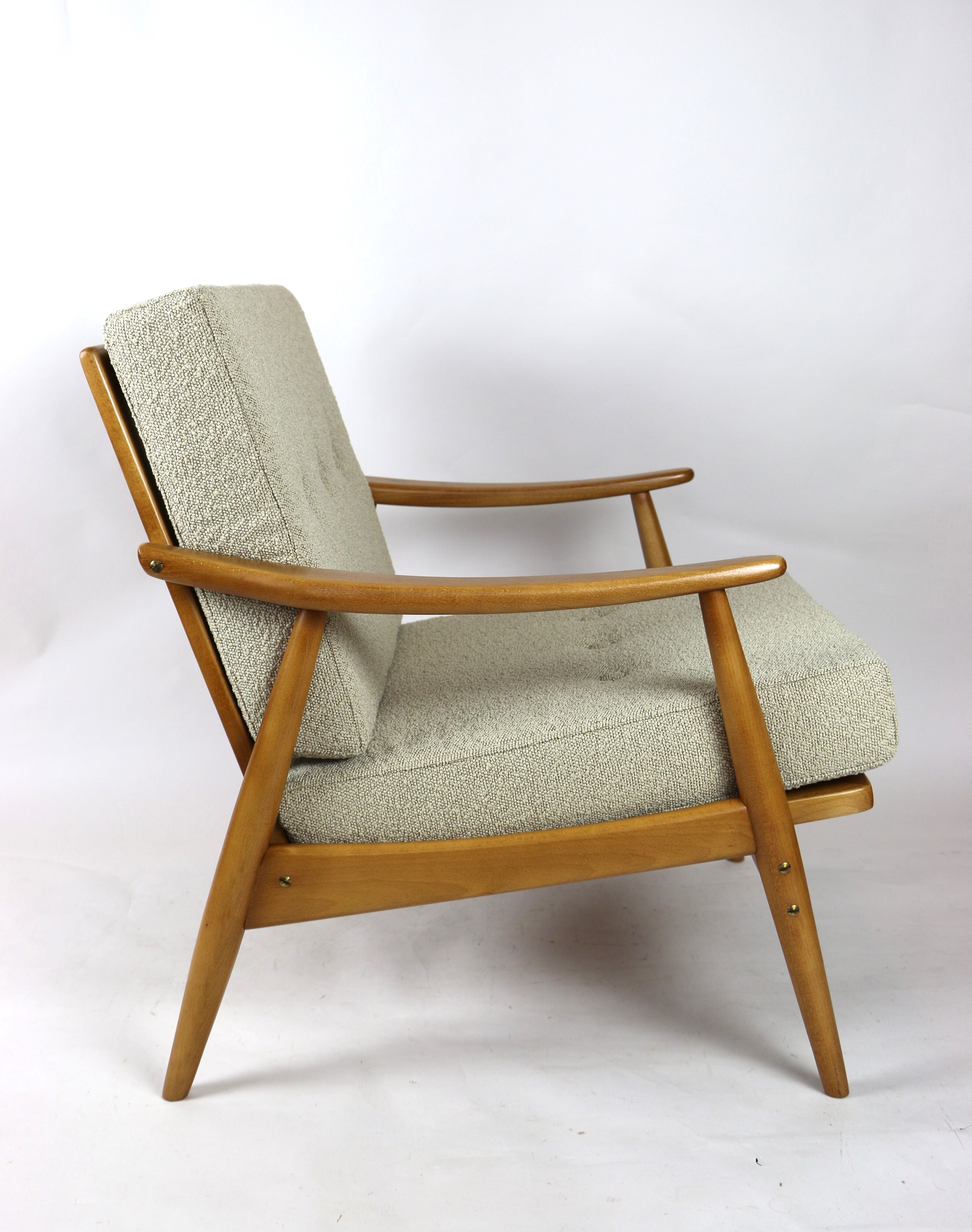 Beige boucle german bund armchair, 1970s