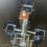 Veca Fontana Arte Italy Blue Vintage 70s Chandelier Transformed Lamp