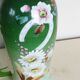 Opaline glass vase, hand painted, 1960