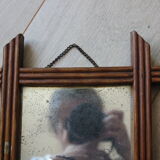 Rectangular wooden mirror 33 X 27 cm
