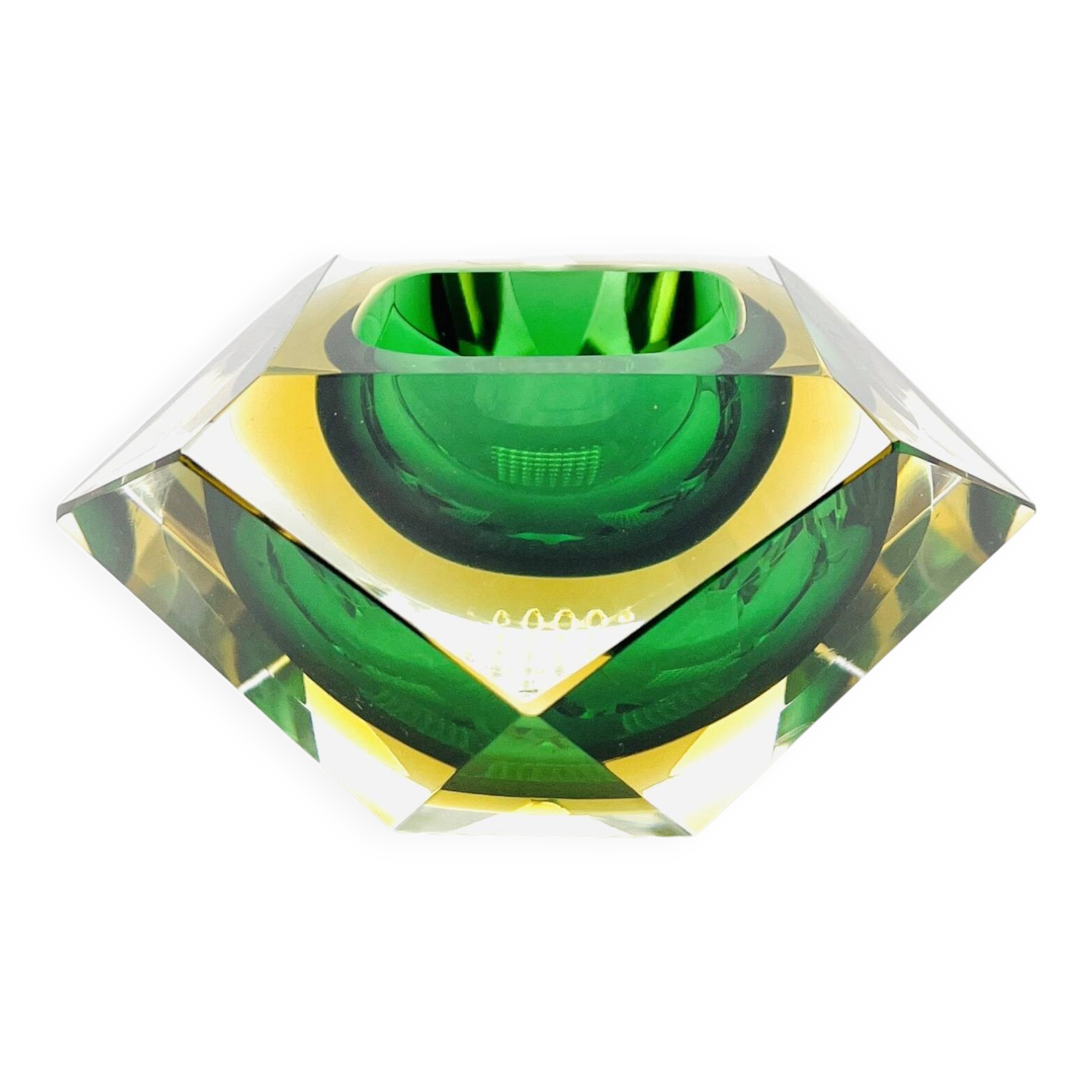 Murano bowl - Flavio Poli - Sommerso - Amber Green - Circa 1960