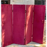 Old wooden screen covered with velvet 4 sheets