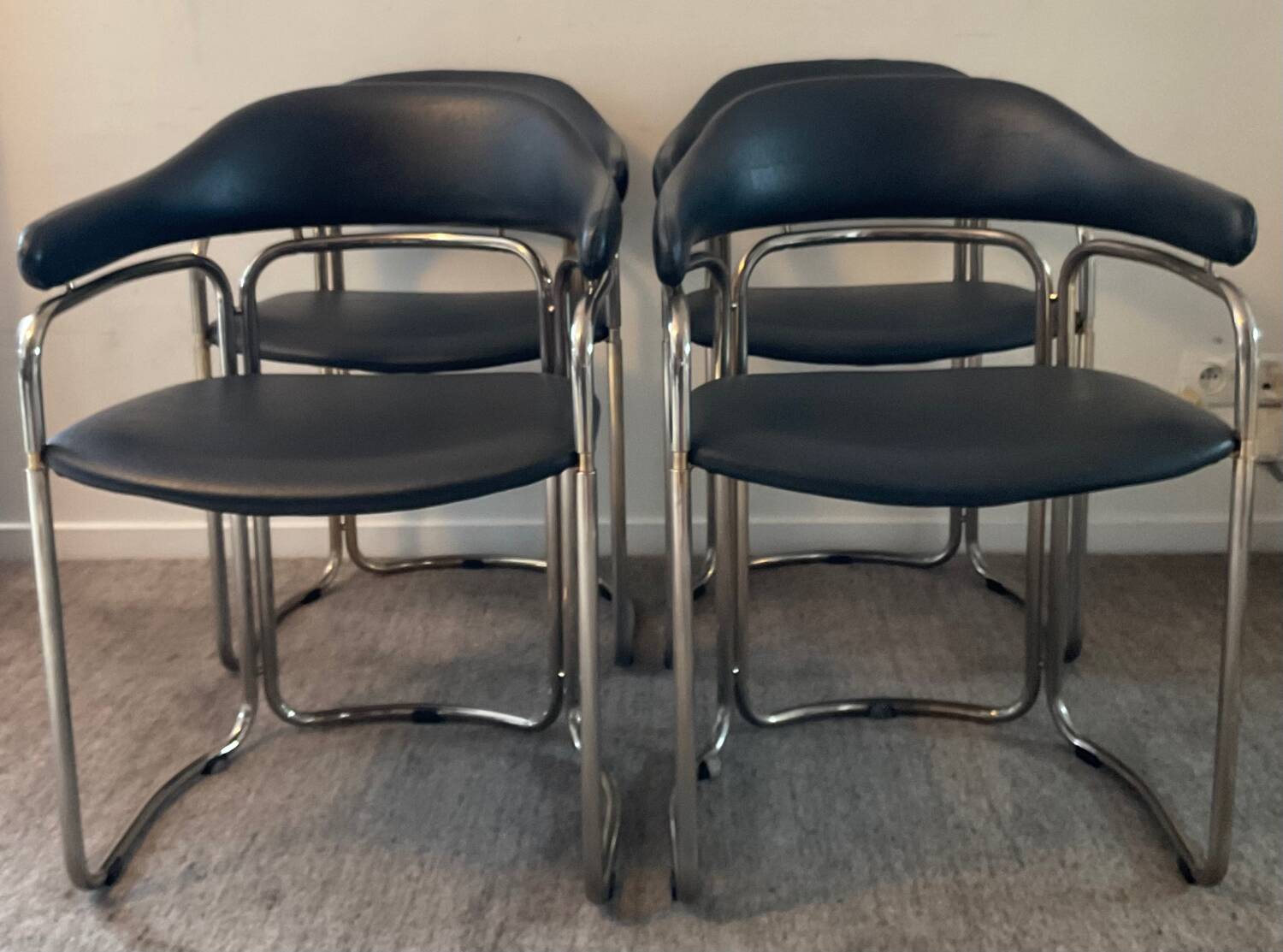 Series of 4 Italian armchairs by Otto Gerdau 70s