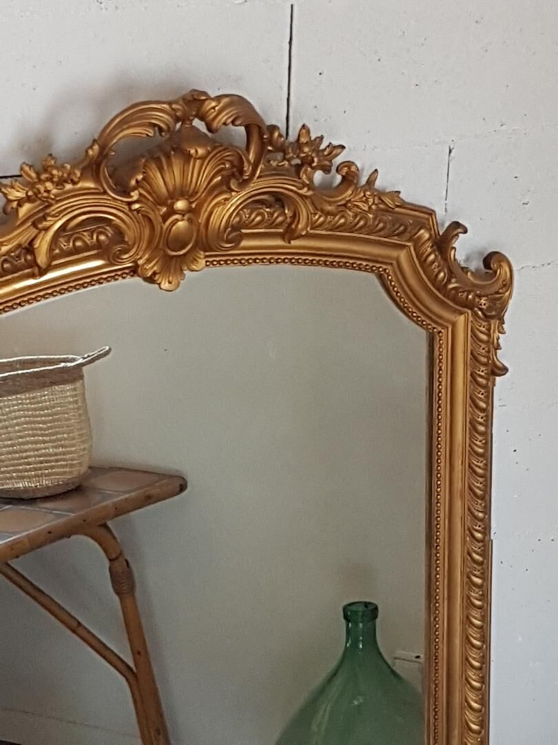 Former mirror gilded with pediment - 153 x 101 - Style Napoleon III