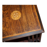 Edwardian revolving bookcase in hardwood with Sheraton inlay.