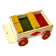 Wooden pull-along toy with coloured blocks, vintage toy.