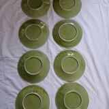 8 antique slip dessert plates