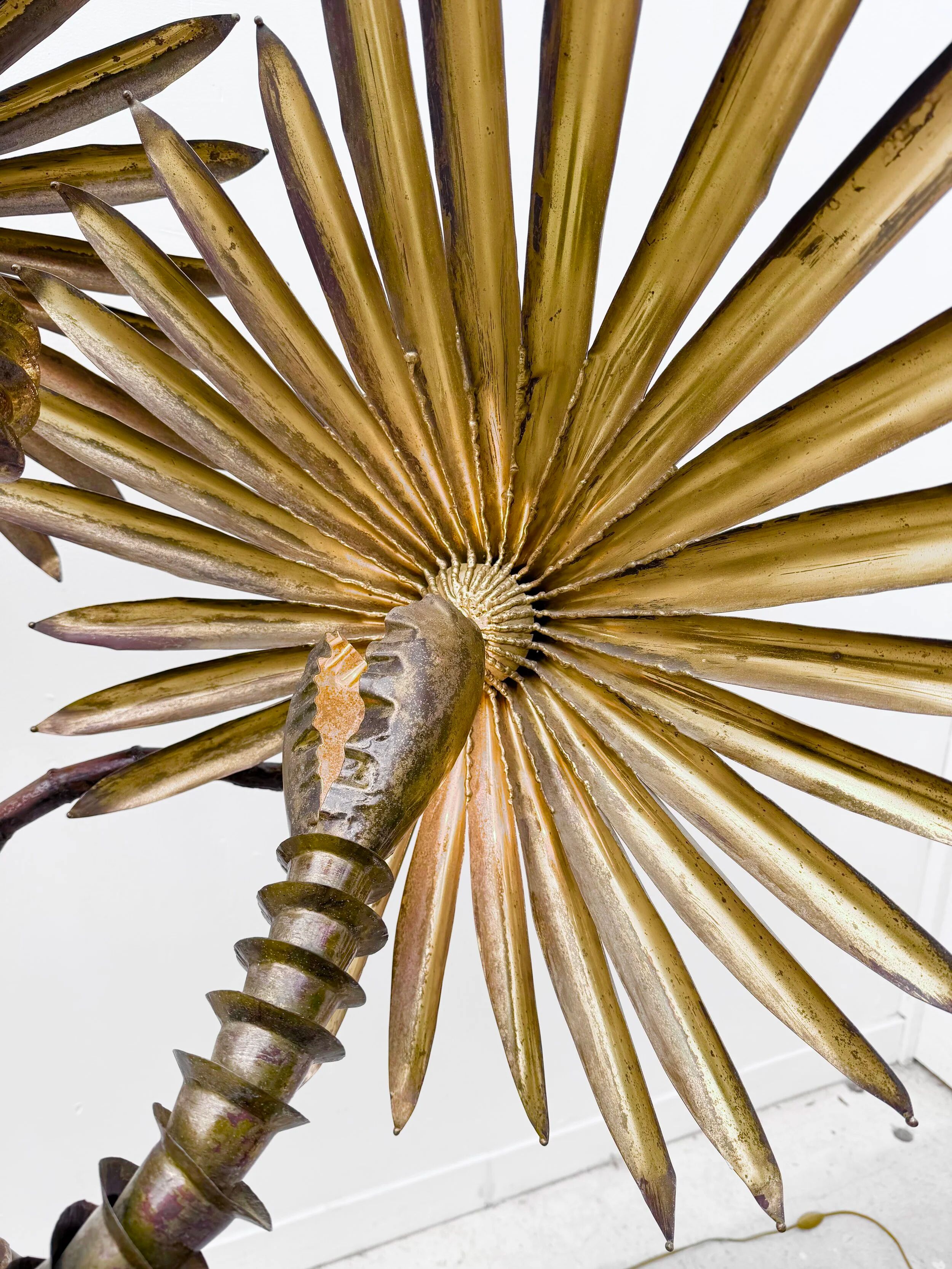 Palm tree floor lamp in brass, Italy 1970