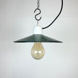 Industrial green enamel pendant light, 1970s