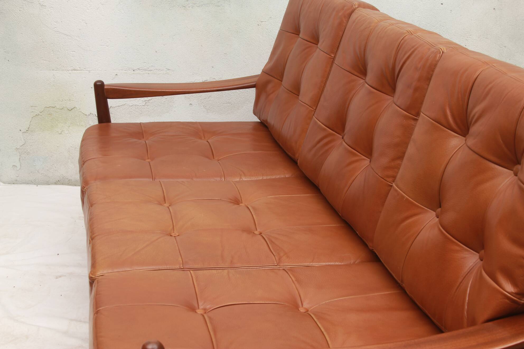 1960s 3-seater Sofa in leather
