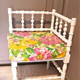 Fabric and wood corner armchair, comfort, relax, 1920s