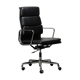 Chaise de bureau Charles & Ray Eames EA219 en chrome et cuir noir, Vitra