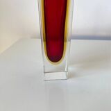Vintage Murano blown glass sommerso vase - made in Italy