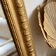 Old gilded mirror louis Philippe rectangular carved godrons