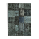 Hand-knotted oriental vintage 170 cm x 241 cm black patchwork rug