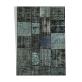 Hand-knotted oriental vintage 170 cm x 241 cm black patchwork rug