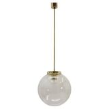 Design Midcentury Brass and bubble glass Pendant, 1980s