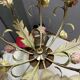 Tole Ceramic Flower Italian Chandelier 1960’s 