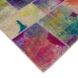 Handmade Anatolian Overdyed 206 cm x 306 cm Multicolor Patchwork Carpet