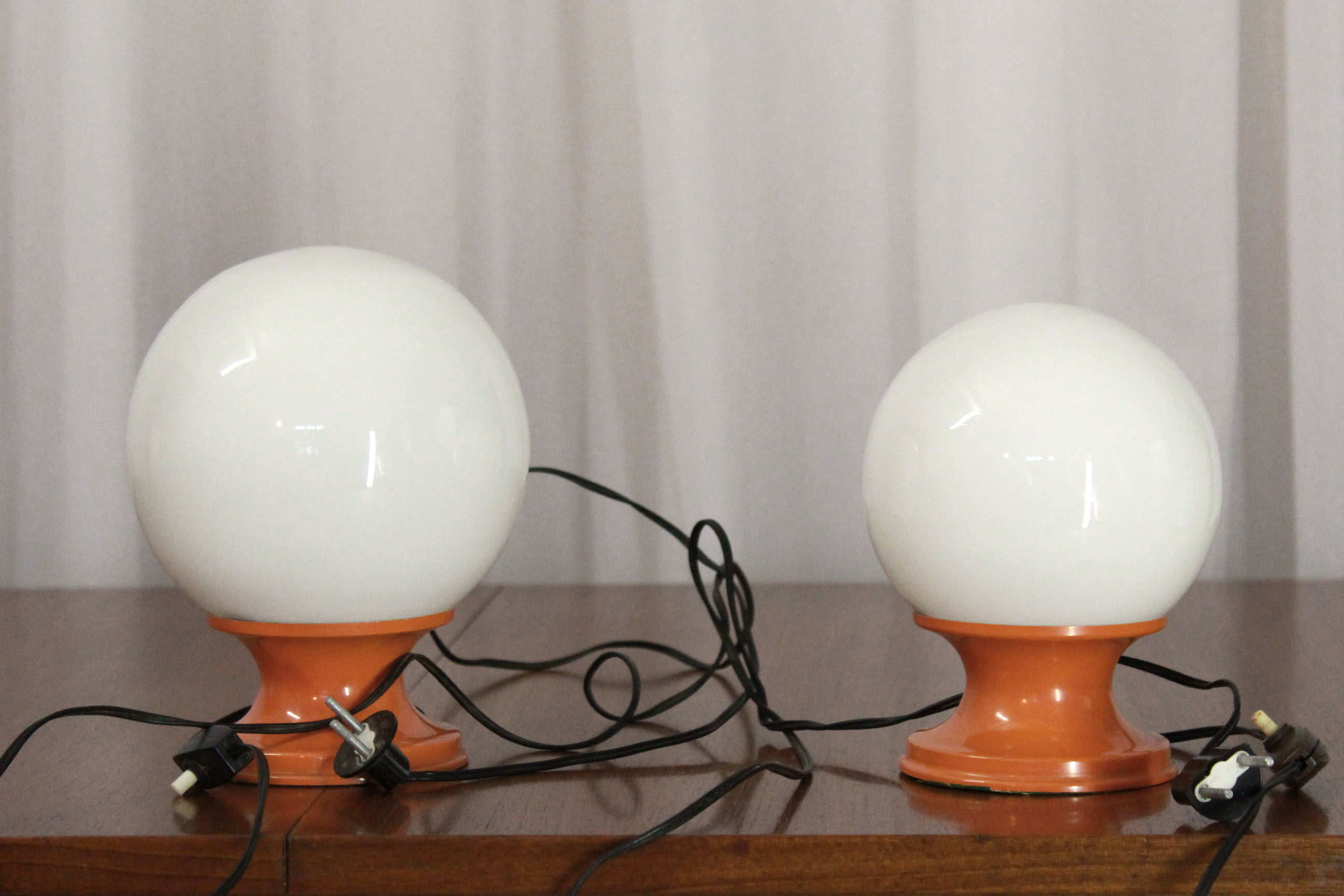 Opaline table lamps set of two - 1960s italiani modern