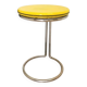 Table de bar jaune vintage : table basse haute chromée, années 1970