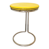 Vintage Yellow Bar Table: Chrome, 1970s High Coffee Table